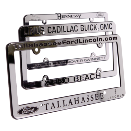 Chrome Face Plastic Licence Plate Frames