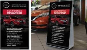 Nissan CPO Showroom A-Frame Signs