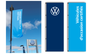 Drapeaux conçus pour le programme Volkswagen certifiés
