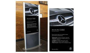 Mercedes-Benz Certified Dual Sided Poster with Pedestal Stand