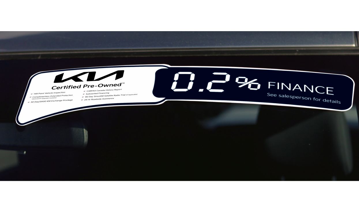 Kia CPO Windshield Price Decals