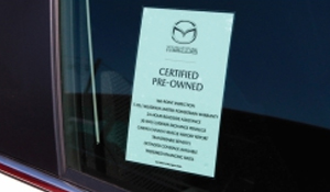 Mazda CPO Magic Cling Interior Window Decal