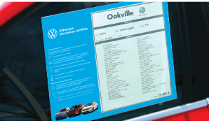 Tenant d'information cling magie Volkswagen certifiés
