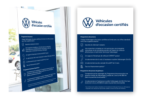 Affiche imprimé des deux côtés Volkswagen certifiés