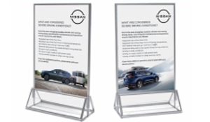 Nissan Severe Driving Tent Card Display