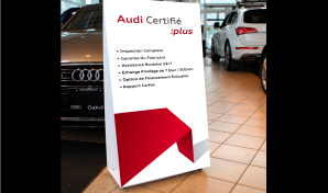 Audi Certifié :plus Enseigne deux cotés pour salle d'exposition