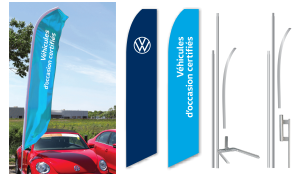 Le drapeau swooper Volkswagen certifiés