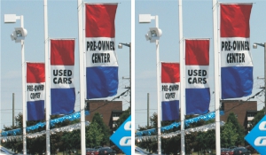 Acid Dyed Tri-Panel Dealership Flags