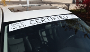 Infiniti Certified Windshield Topper Decals