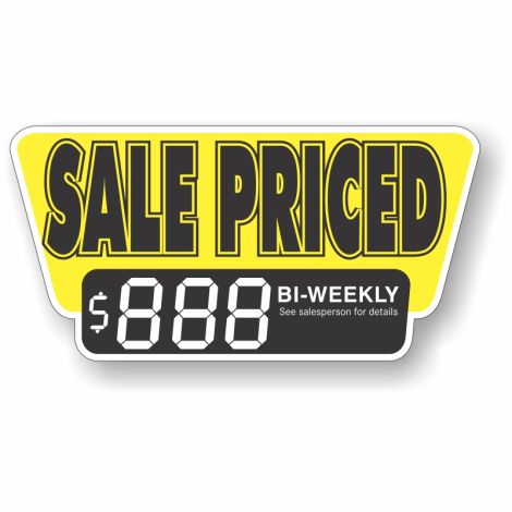 Sale Priced - Vinyl Windshield Pricing Signs - (Bi-Weekly)