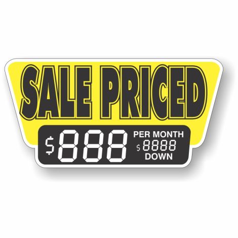 Sale Priced - Vinyl Windshield Pricing Signs - (Per Month)