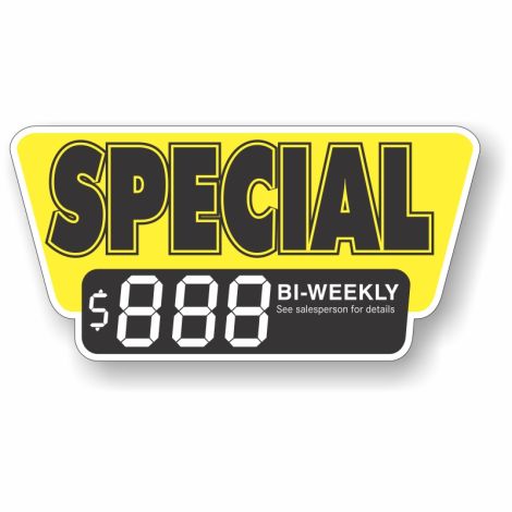 Special - Vinyl Windshield Pricing Signs - (Bi-Weekly)