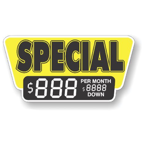 Special - Vinyl Windshield Pricing Signs - (Per Month)