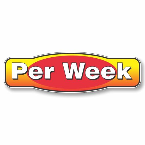 Magnetic Slogan - Per Week - Red/Yellow - 17" x 5"