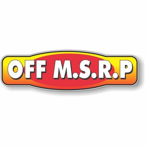 Magnetic Slogan - OFF M.S.R.P - Red/Yellow - 17" x 5"