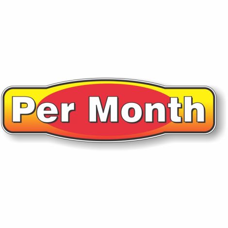 Magnetic Slogan - Per Month - Red/Yellow - 17" x 5"