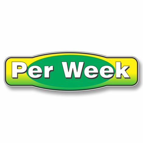Magnetic Slogan - Per Week - Green/Yellow - 17" x 5"