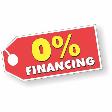 0% Financing - Red Tag Windshield Stickers