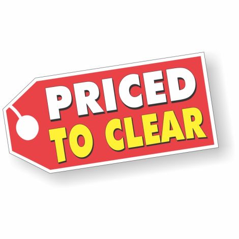 Priced To Clear - Red Tag Windshield Stickers