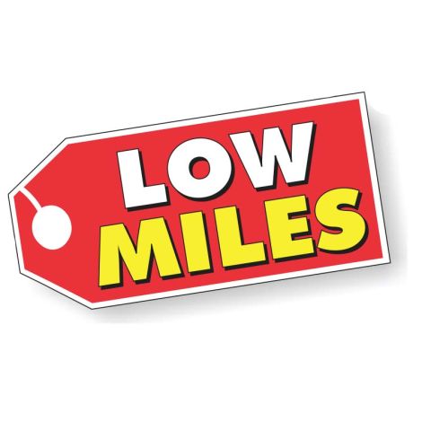 Low Miles - Red Tag Windshield Stickers
