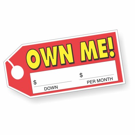 Own Me - Red Tag Windshield Stickers