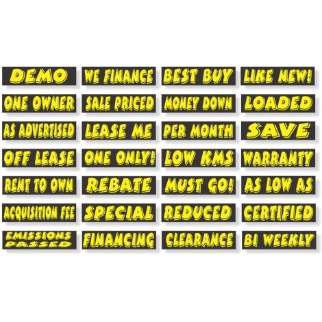 Sticky Back Slogan Decals (3 Pack)