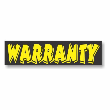 Sticky Back Slogan Decals - Warranty (3 Pack)