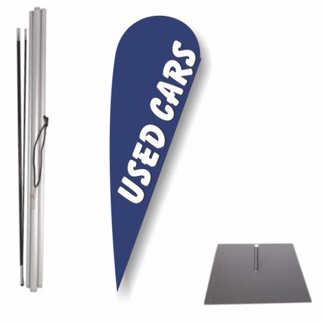 Bow Flag Outdoor Base Kit - Used Cars (Blue)