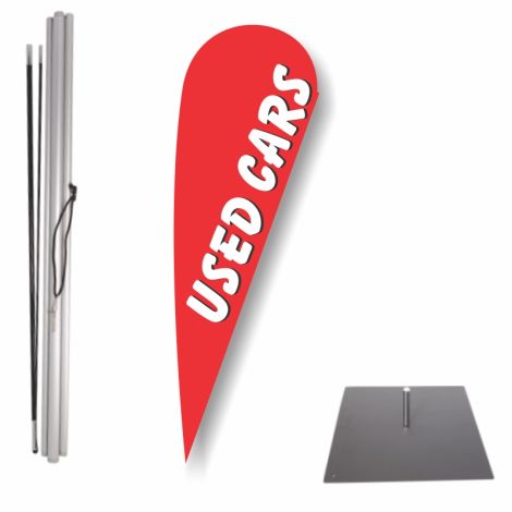 Bow Flag Outdoor Base Kit - Used Cars (Red)