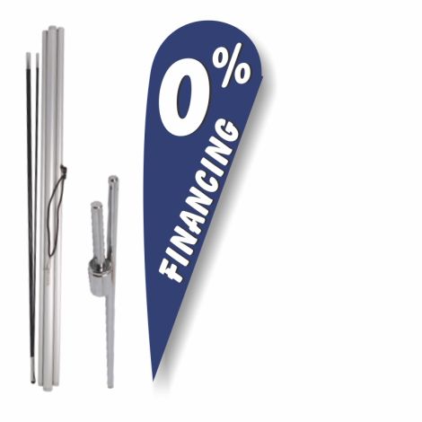 Bow Flag Ground Spike Kit - 0% Financing (Blue)