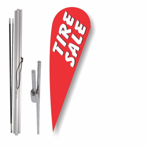 Bow Flag Ground Spike Kit - Tire Sale (Red)