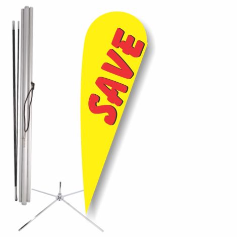 Bow Flag Showroom Base Kit - Save (Yellow)