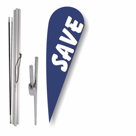 Bow Flag Ground Spike Kit - Save (Blue)