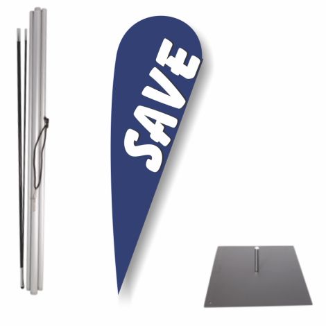 Bow Flag Outdoor Base Kit - Save (Blue)