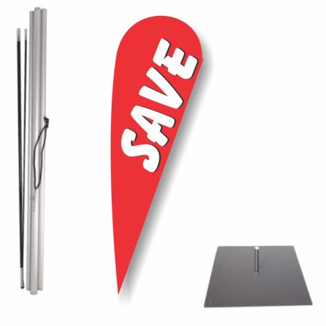 Bow Flag Outdoor Base Kit - Save (Red)