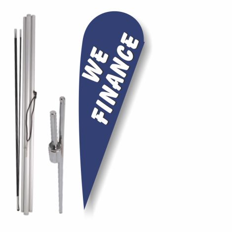 Bow Flag Ground Spike Kit - We Finance (Blue)