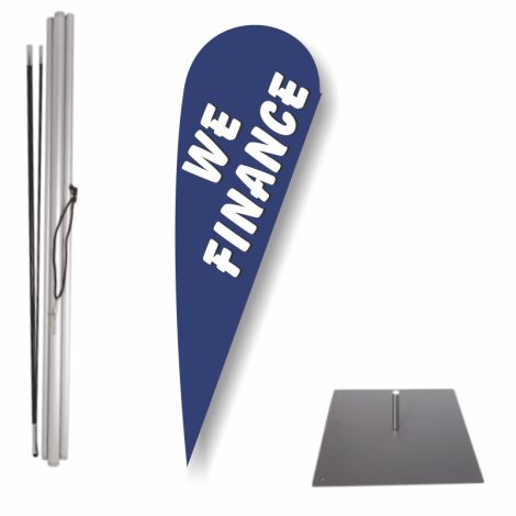 Bow Flag Outdoor Base Kit - We Finance (Blue)