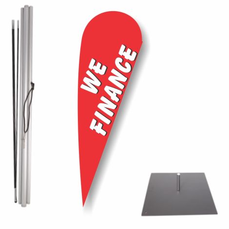 Bow Flag Outdoor Base Kit - We Finance (Red)