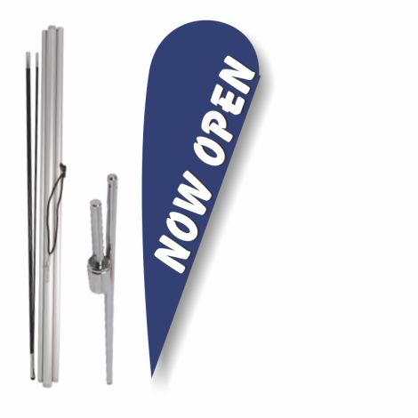 Bow Flag Ground Spike Kit - Now Open (Blue)