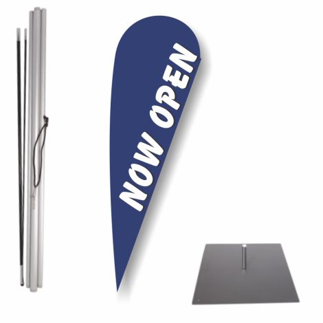 Bow Flag Outdoor Base Kit - Now Open (Blue)