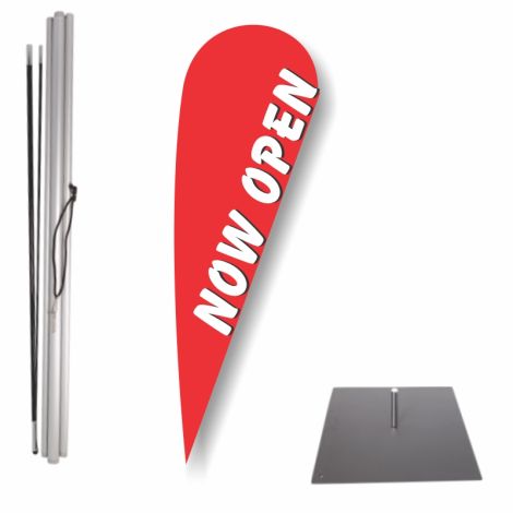 Bow Flag Outdoor Base Kit - Now Open (Red)