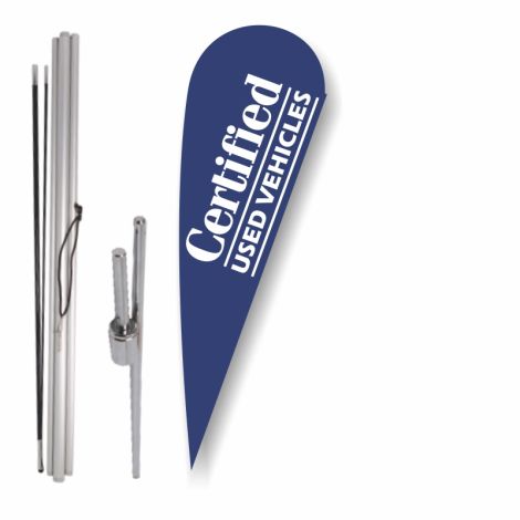 Bow Flag Ground Spike Kit - Certified (Blue)