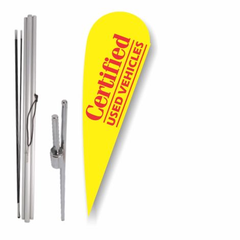 Bow Flag Ground Spike Kit - Certified (Yellow)