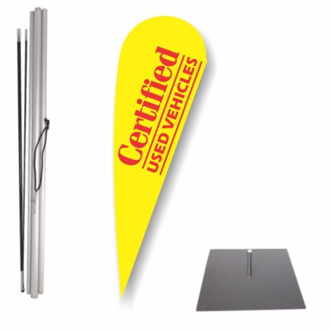 Bow Flag Outdoor Base Kit - Certified (Yellow)