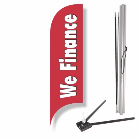 Blade Flag - We Finance (Red) (Under Tire Kit)