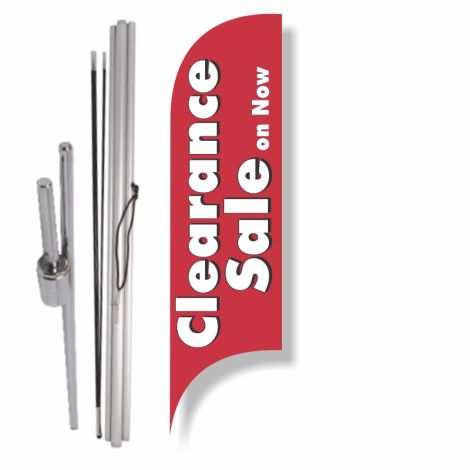 Blade Flag - Clearance Sale On Now (Red) (Ground Spike Kit)