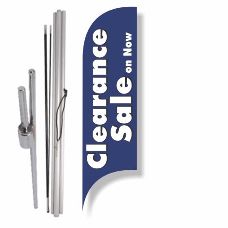 Blade Flag - Clearance Sale On Now (Blue) (Ground Spike Kit)