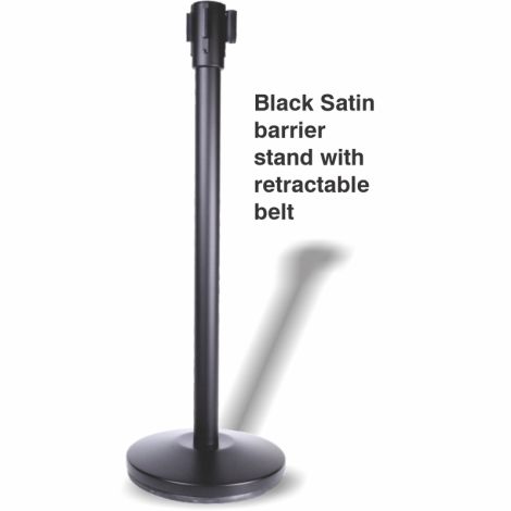 Retractable Belt Barrier Stand In Black