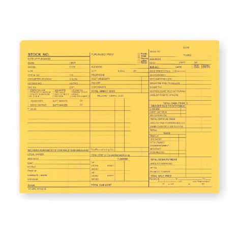 Vehicle Record Envelopes - Manilla