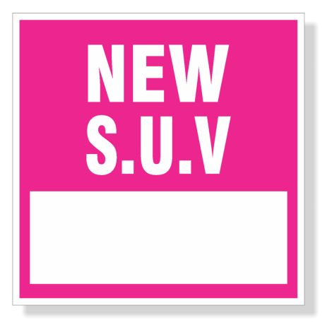 Decals for Monthly Sales Record - New S.U.V